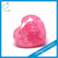 New fashion pink heart shape rough ice cz gems stones